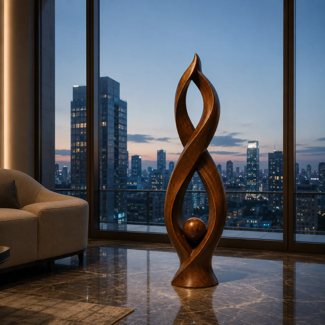 The Quiet Orbit: A Wooden Sculpture for the Hours Between Day and Night