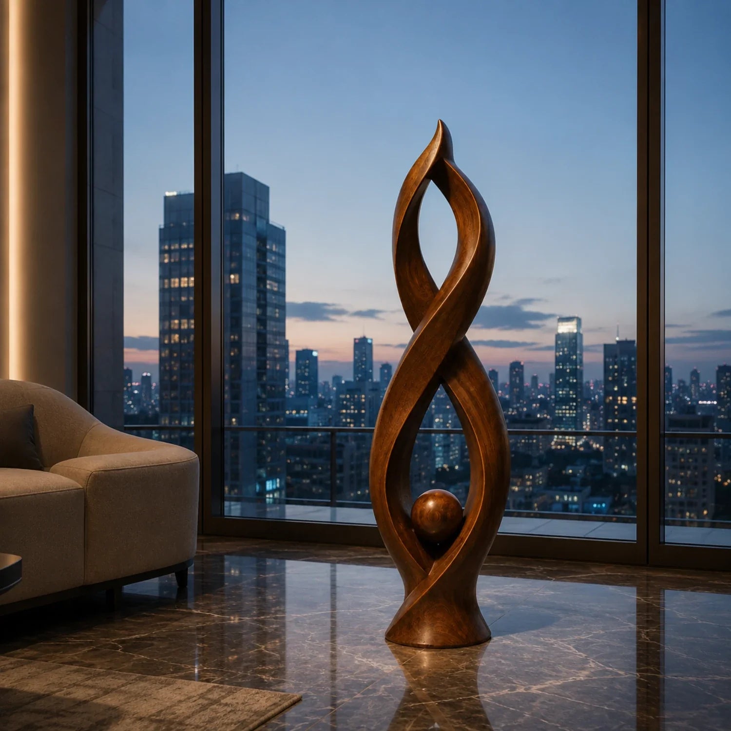 The Quiet Orbit: A Wooden Sculpture for the Hours Between Day and Night