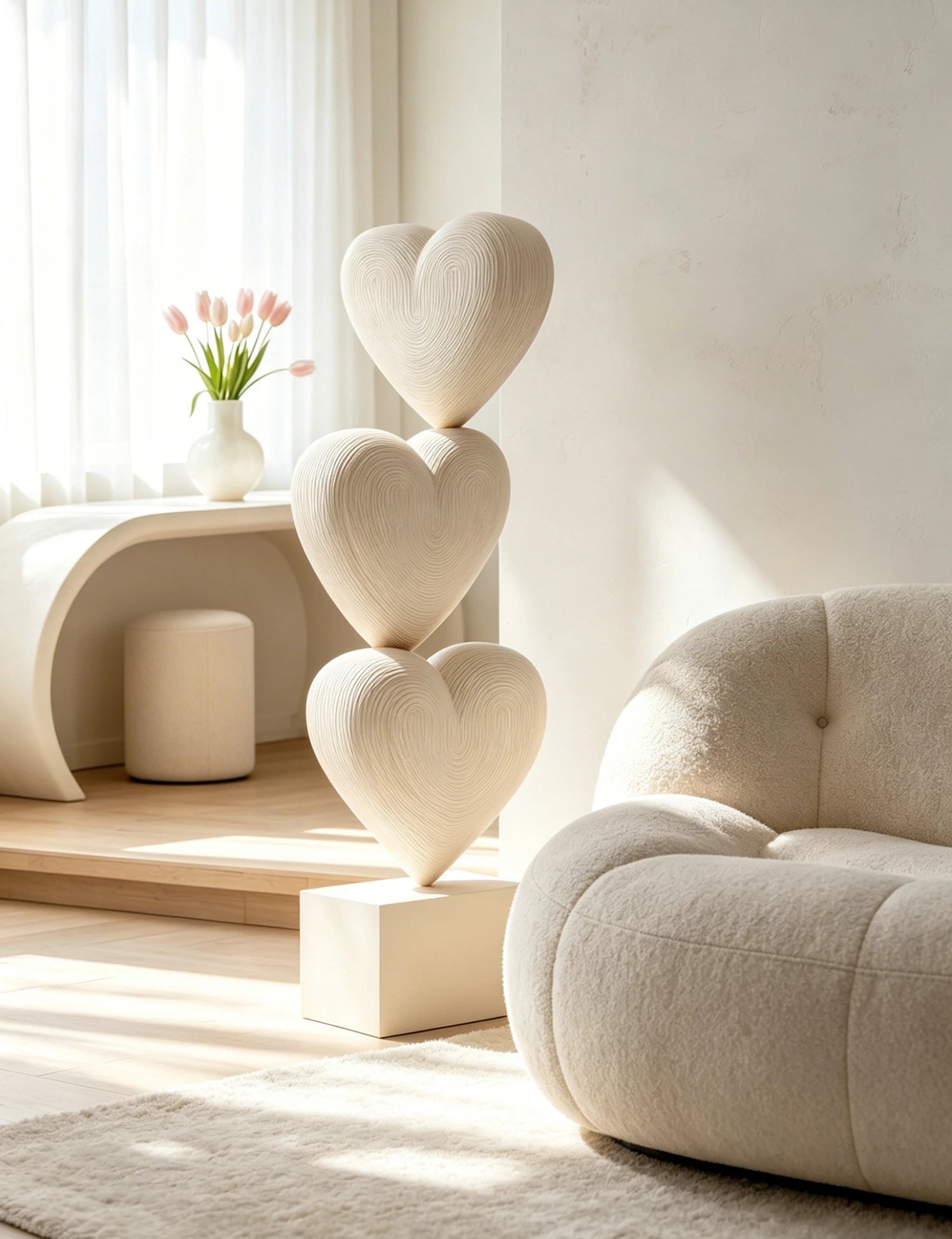 Large Wood Sculpture | Hearts Ascending