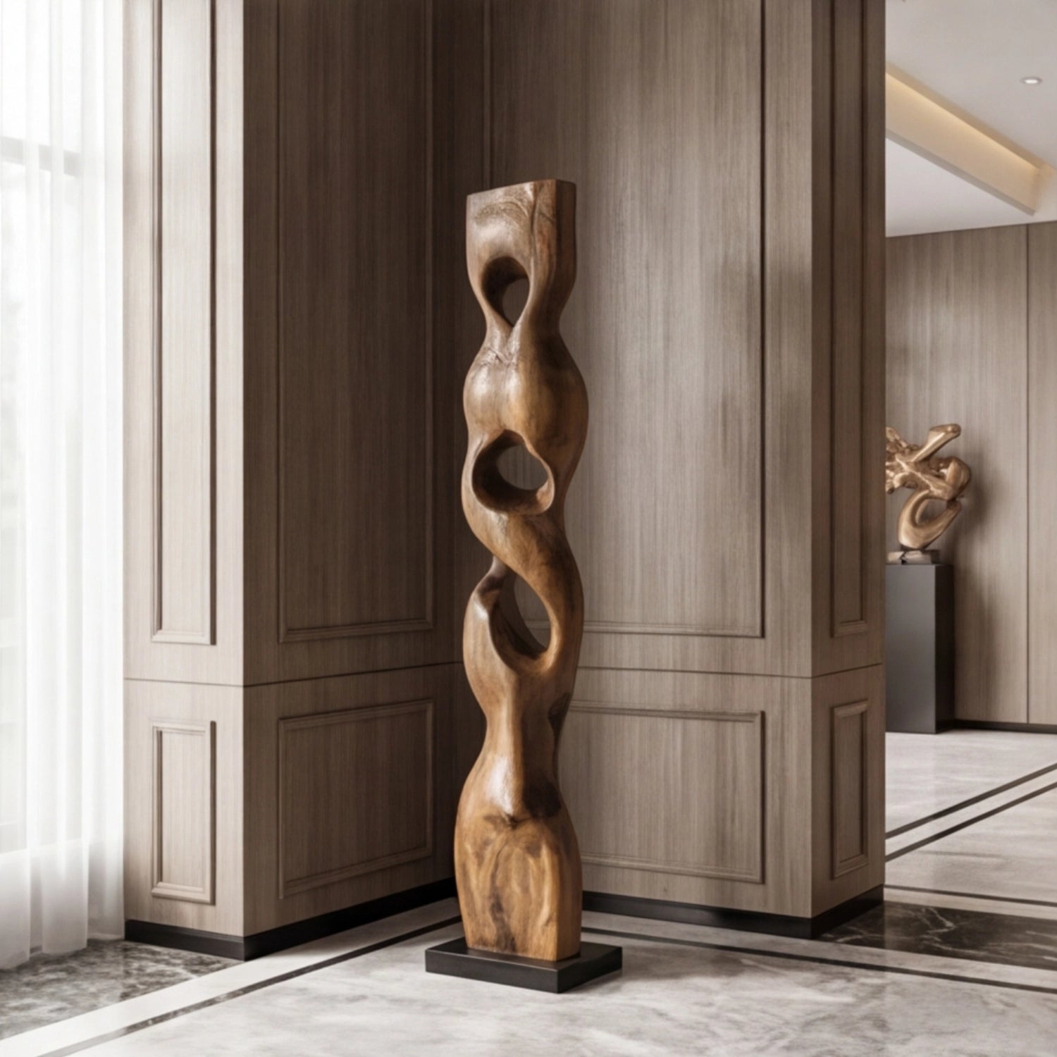 Large Wood Sculpture | Oculus Column