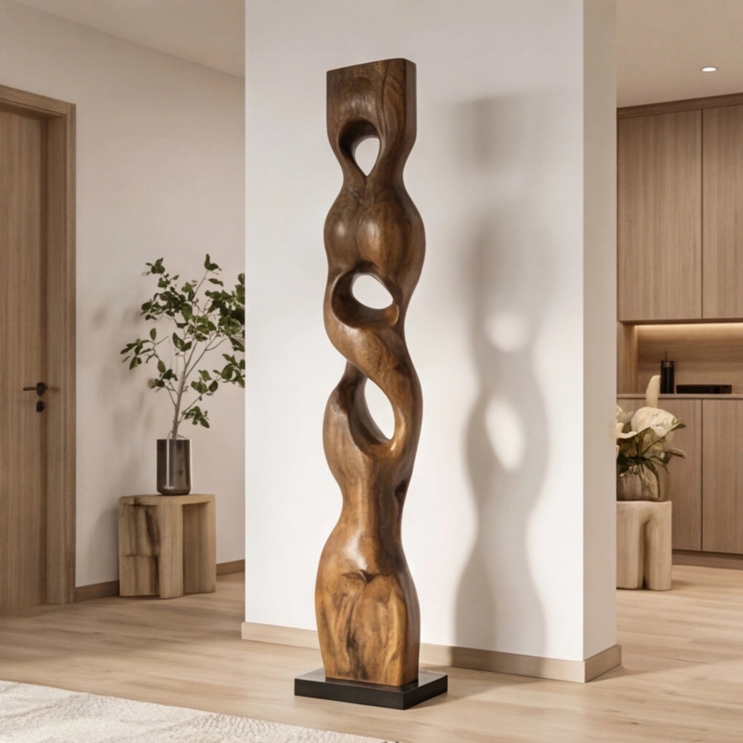 Large Wood Sculpture | Oculus Column