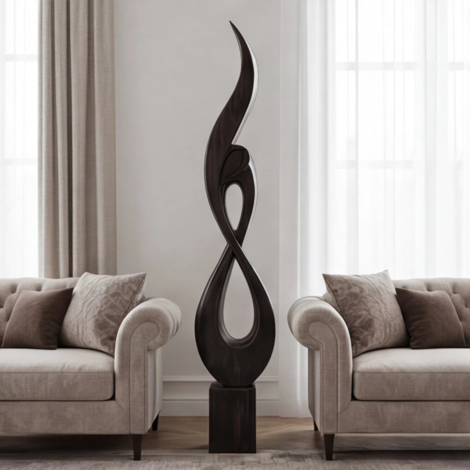 Large Wood Sculpture | Flame Twist