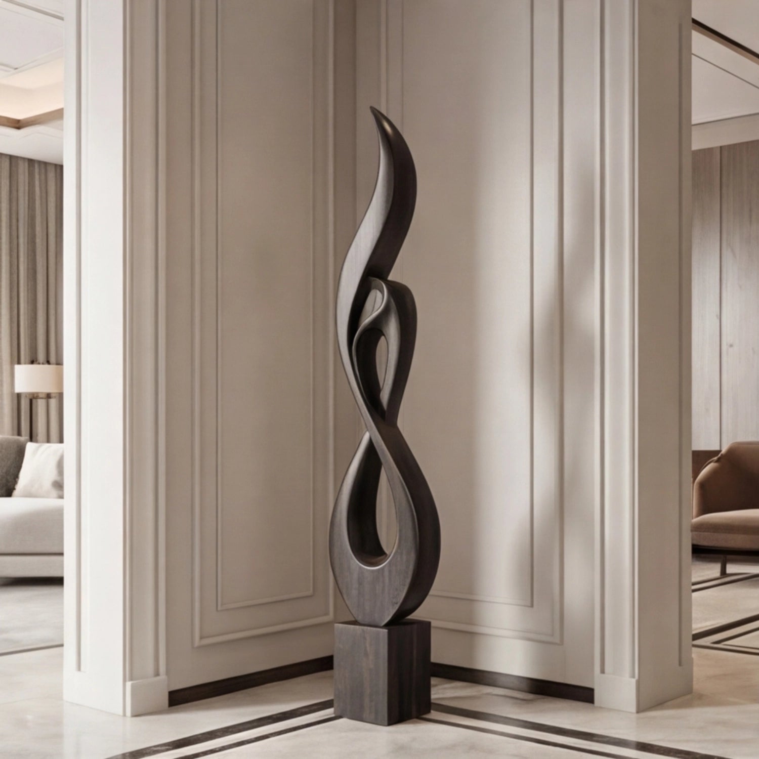 Large Wood Sculpture | Flame Twist