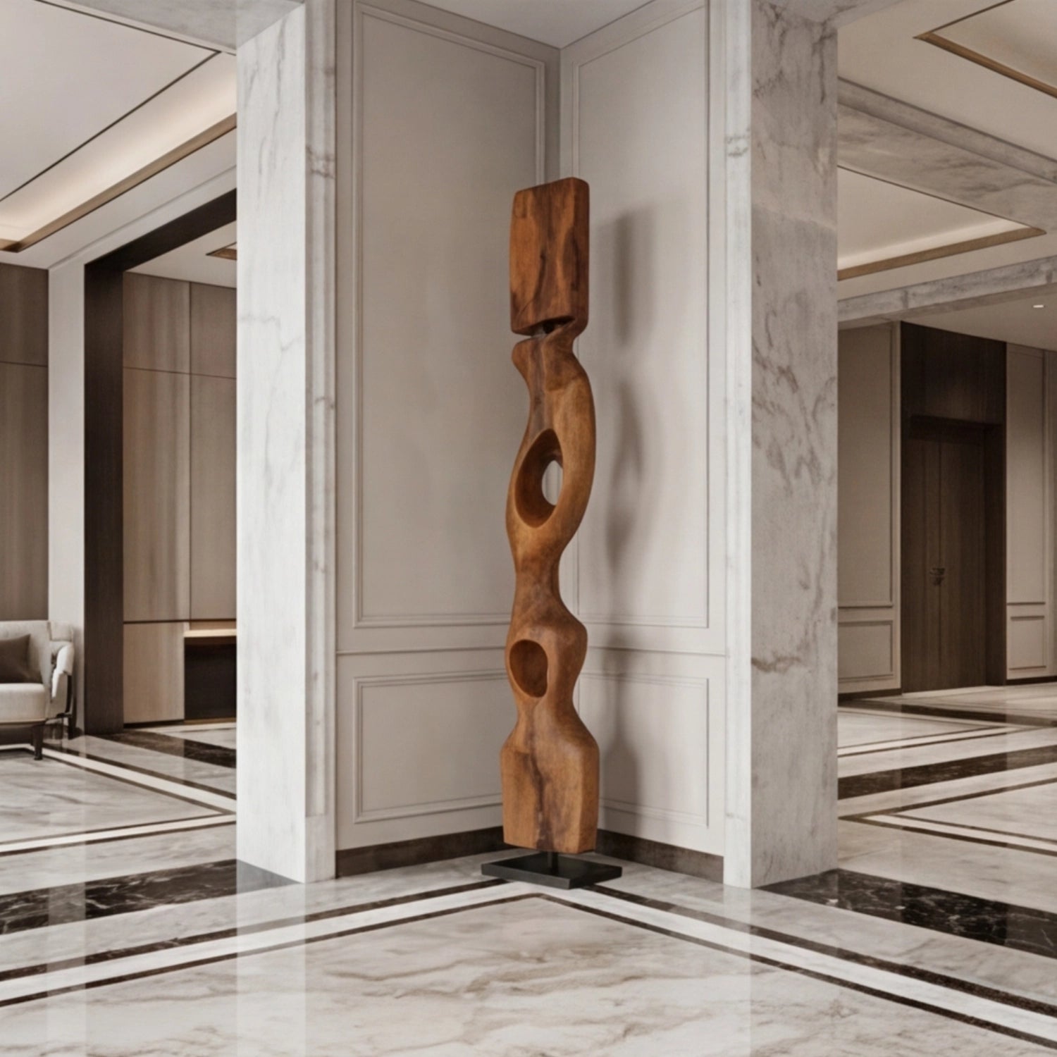 Large Wood Sculpture | Torsion Totem