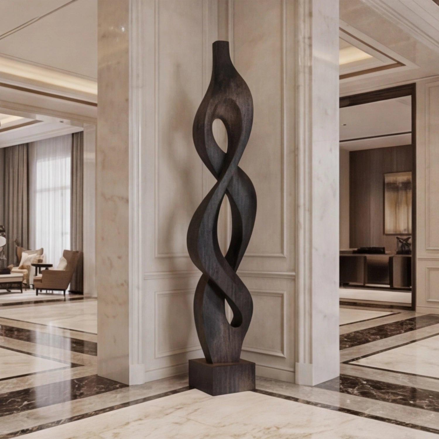 Large Wood Sculpture | Dark Crest