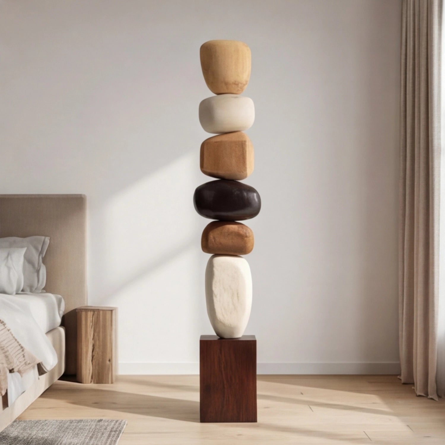 Large Wood Sculpture | Geometric Rhythm