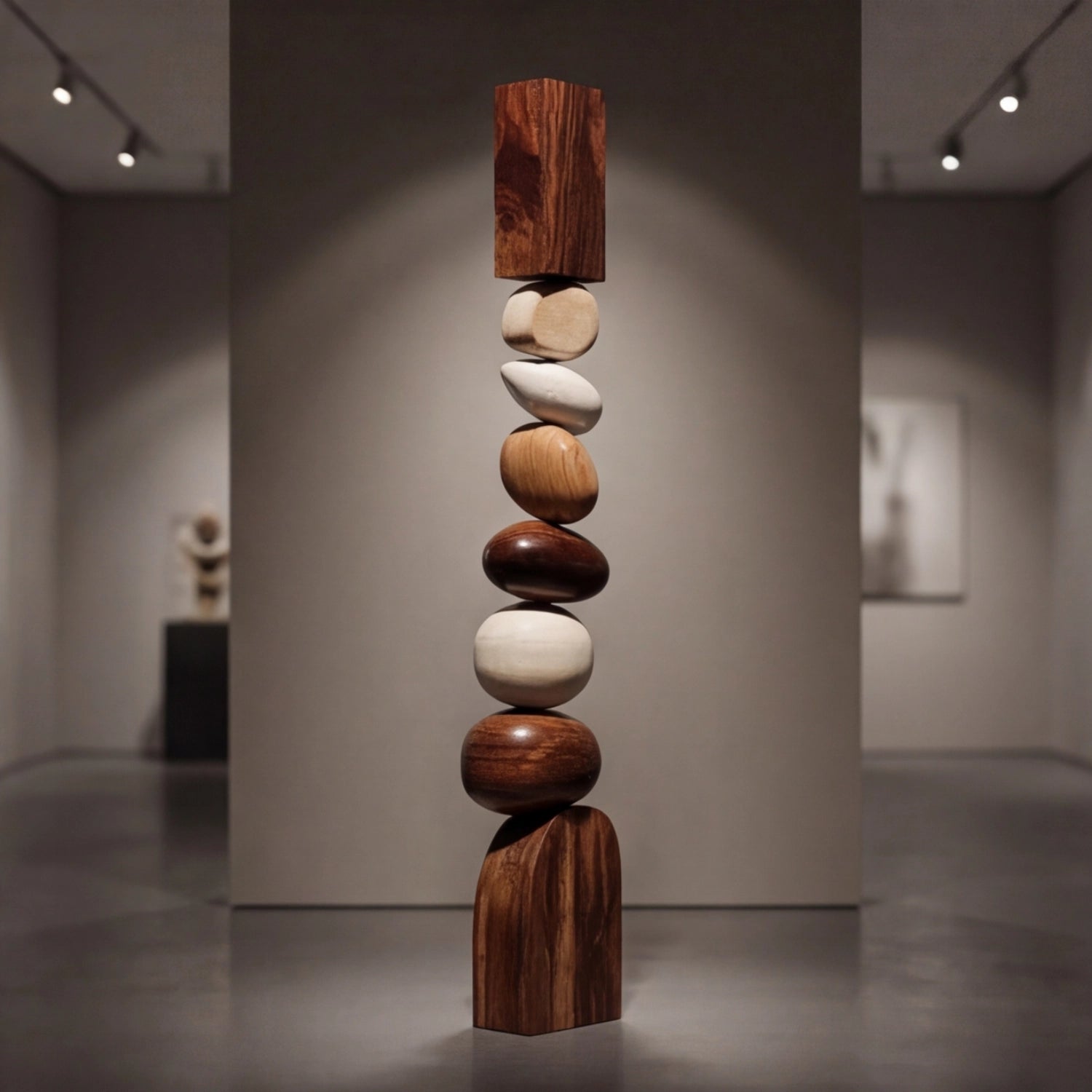 Large Wood Sculpture | Stacked Serenity