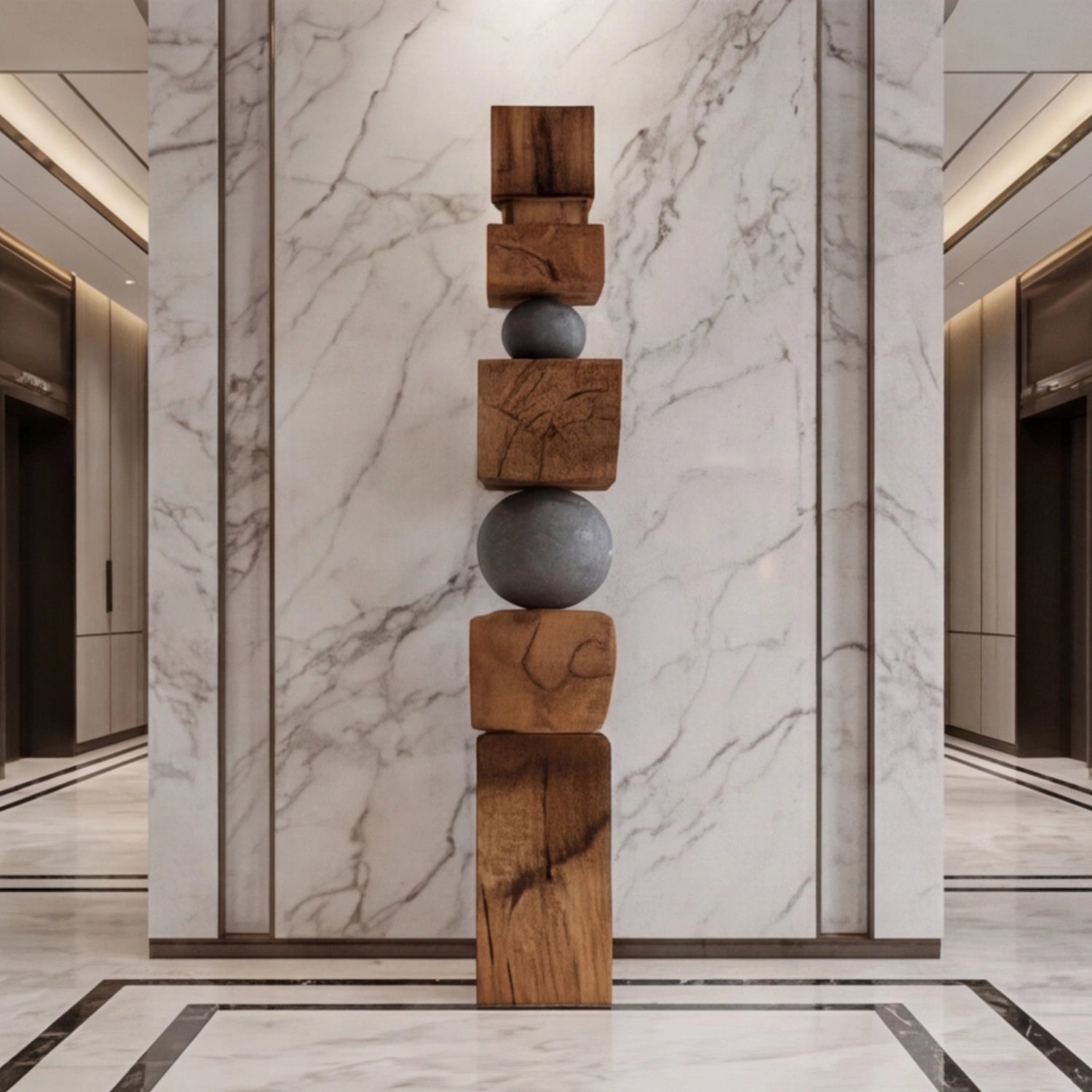 Large Wood Sculpture | Sphere Stack