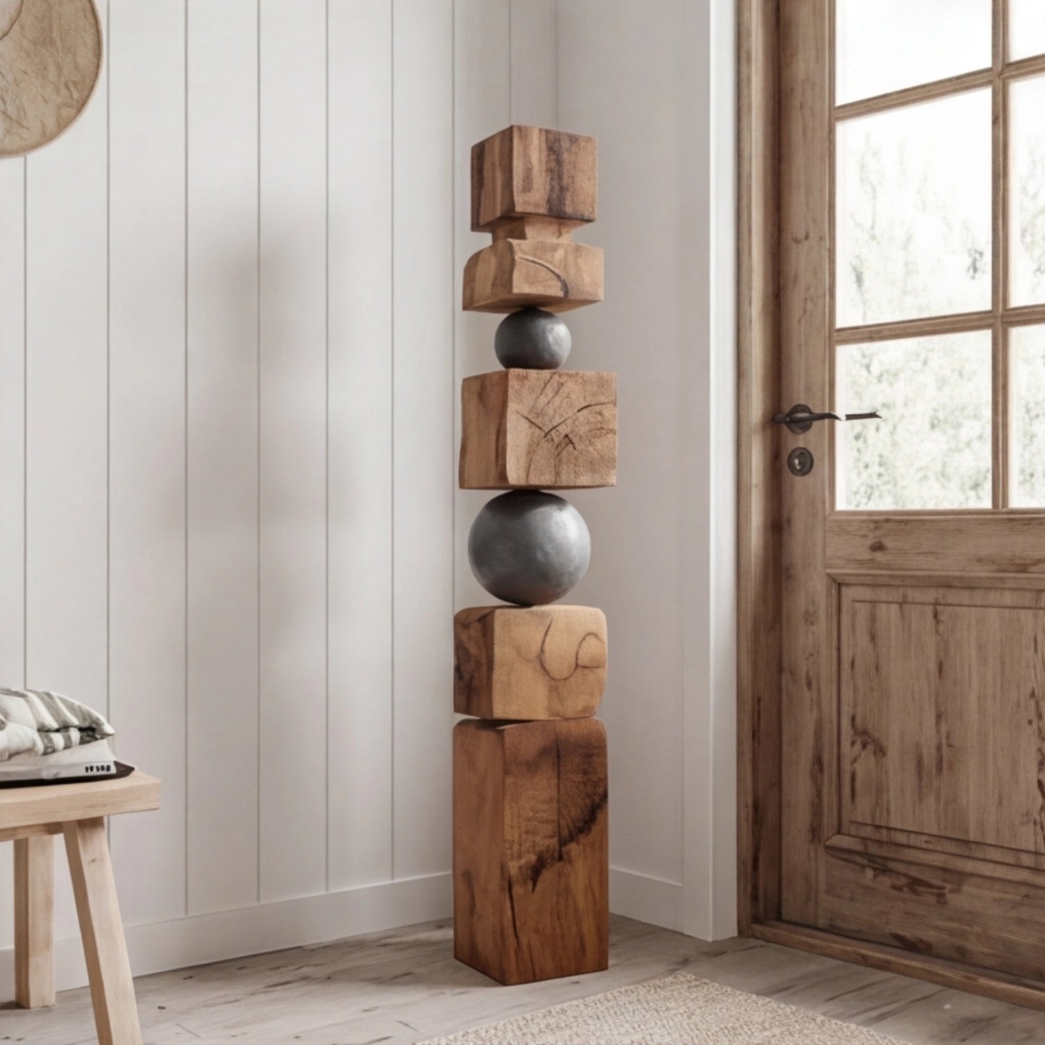Large Wood Sculpture | Sphere Stack