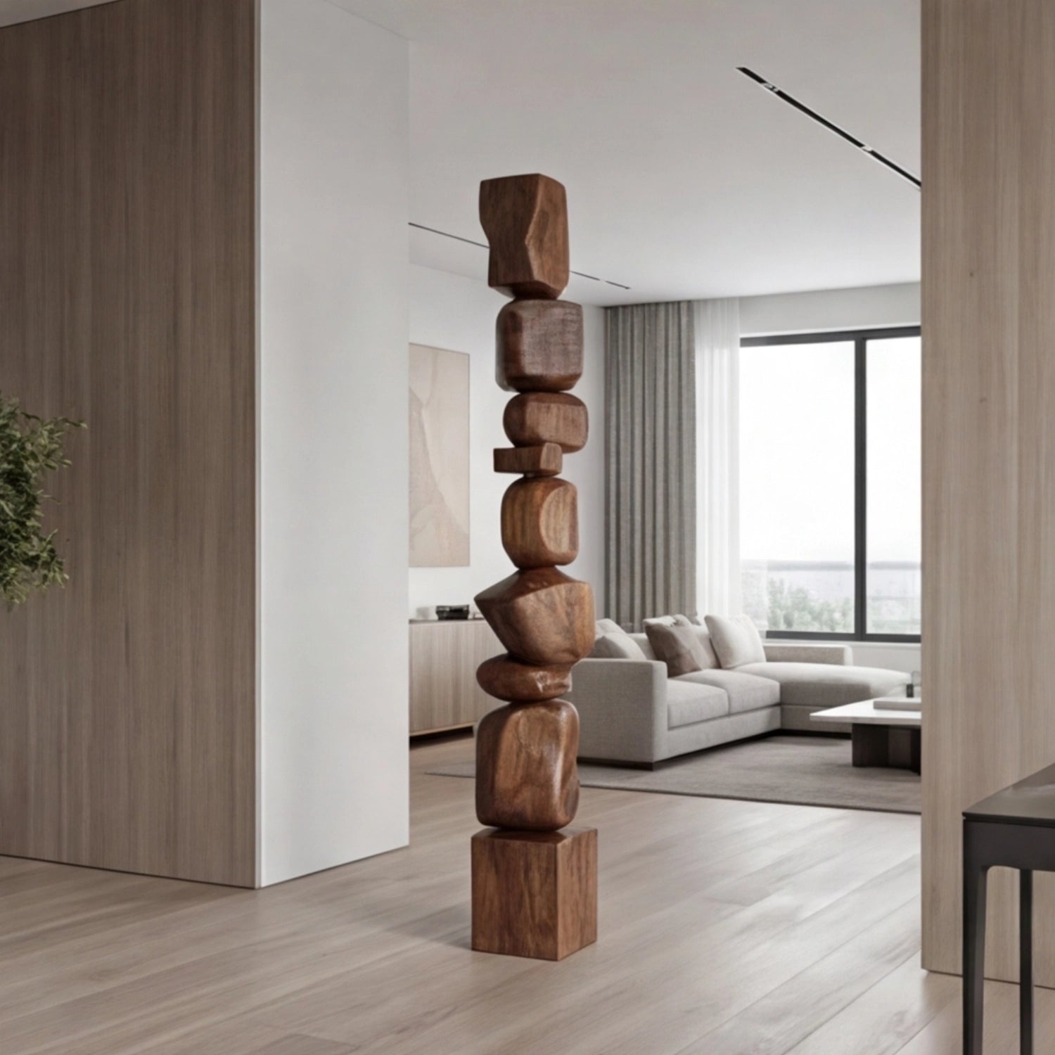Large Wood Sculpture | Geometric Equilibrium