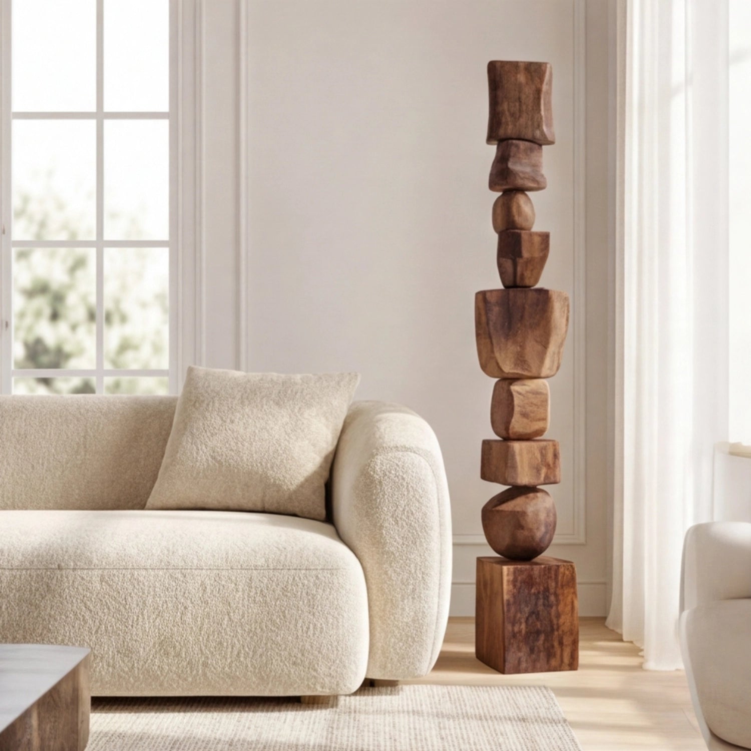 Large Wood Sculpture | Cairn Form
