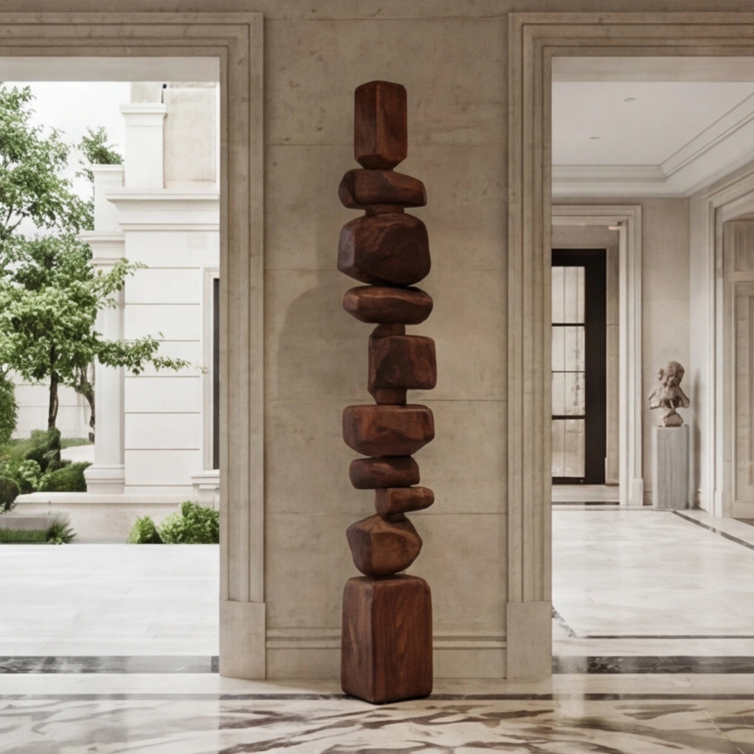 Large Wood Sculpture | Earthen Stack
