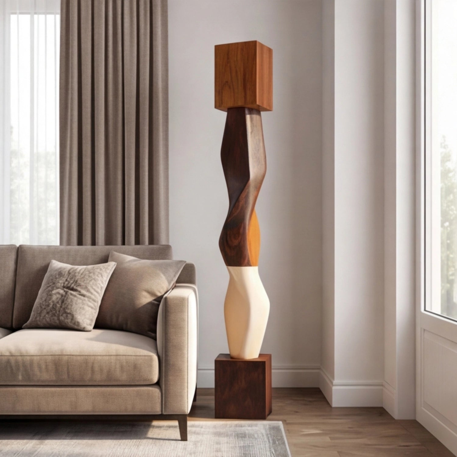 Large Wood Sculpture | Braid Form