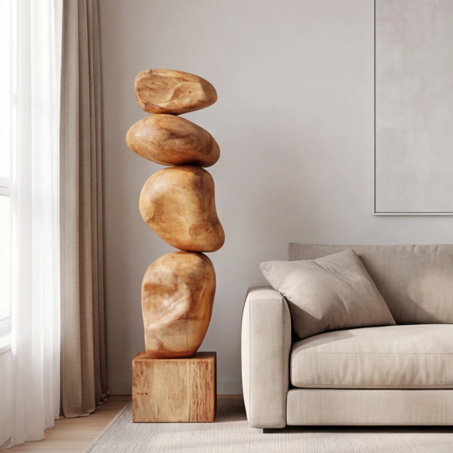 Large Wood Sculpture | Organic Stack