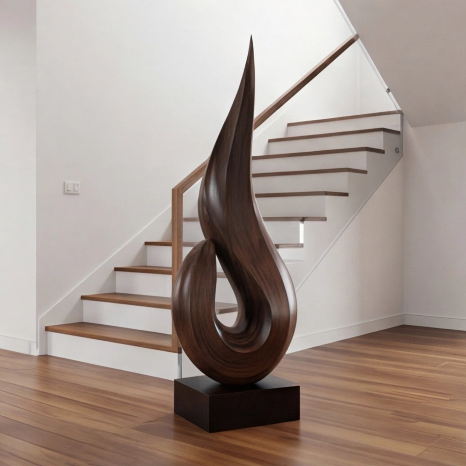 Large Wood Sculpture | Twist Flame