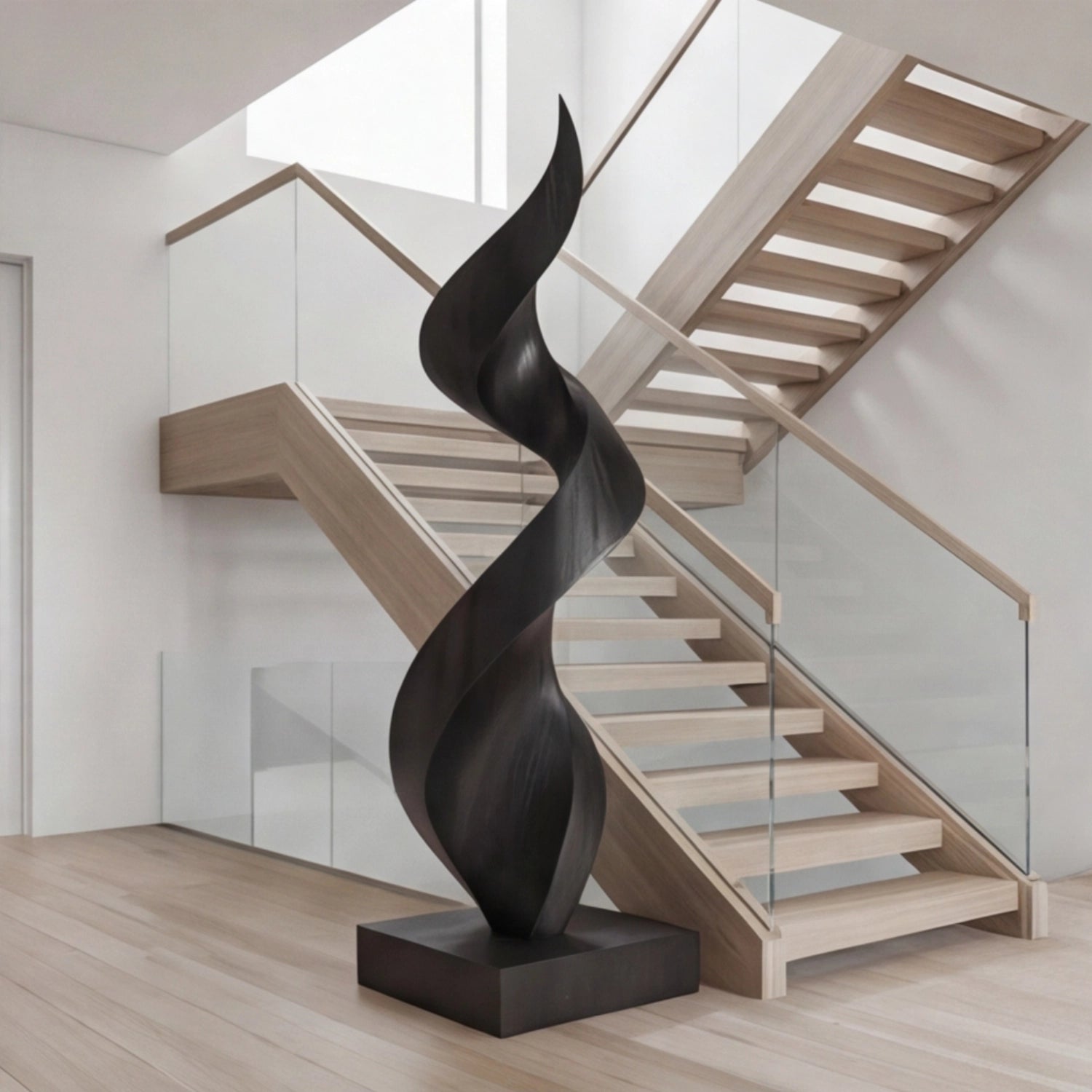 Large Wood Sculpture | Obsidian Helix