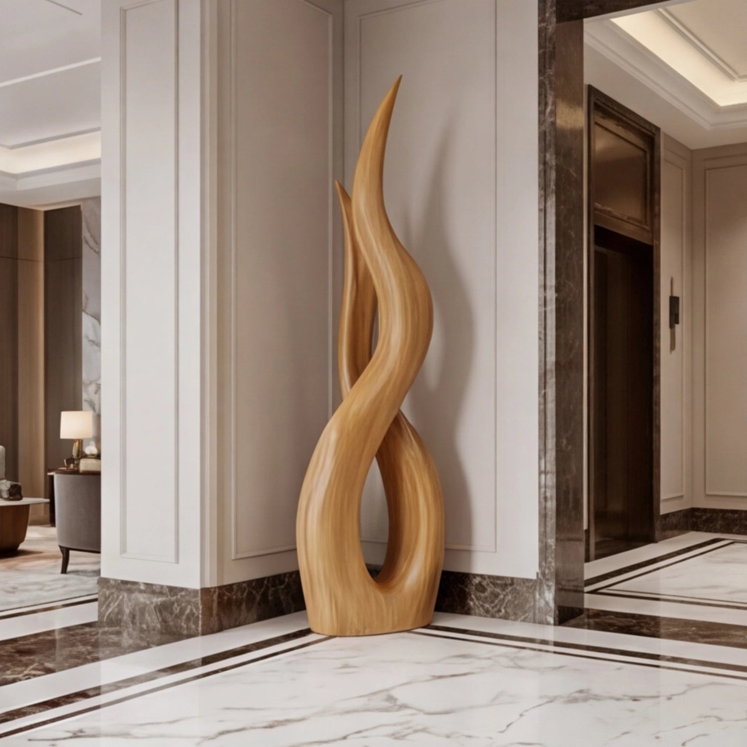 Large Wood Sculpture | Twist Loop