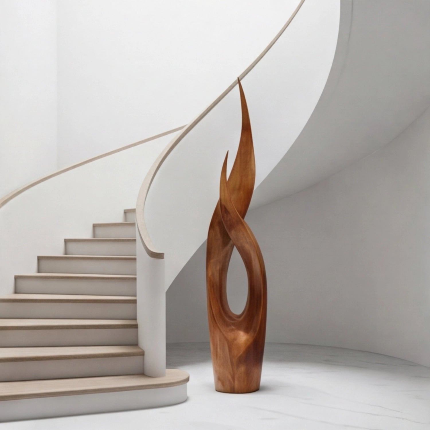 Large Wood Sculpture | Flame Vessel