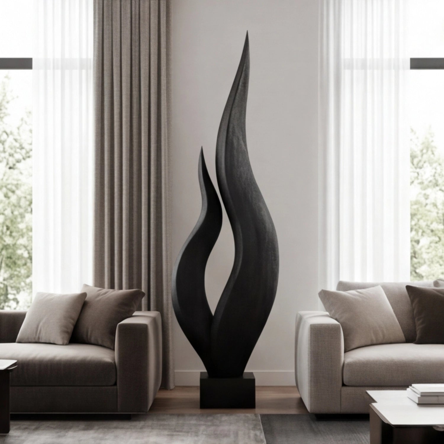 Large Wood Sculpture | Obsidian Sway