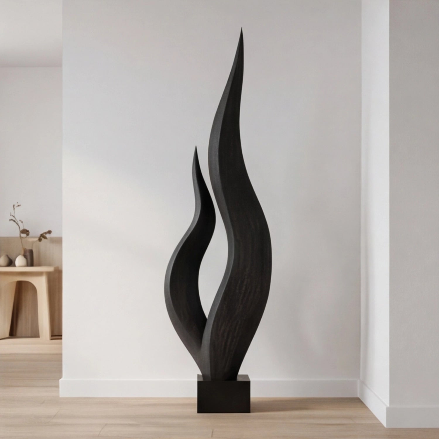 Large Wood Sculpture | Obsidian Sway