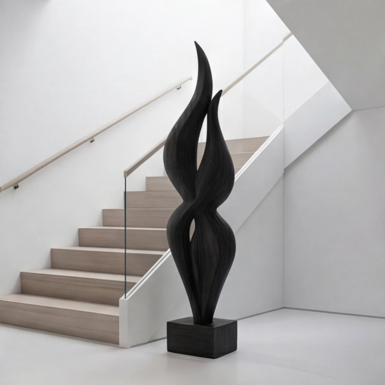 Large Wood Sculpture | Black Intertwine