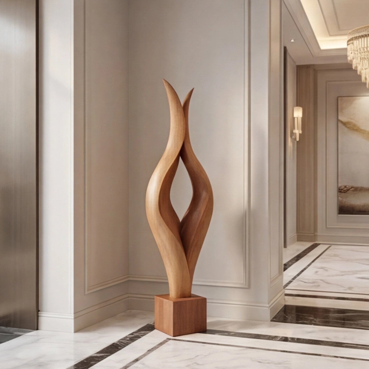 Large Wood Sculpture | Teak Entwine