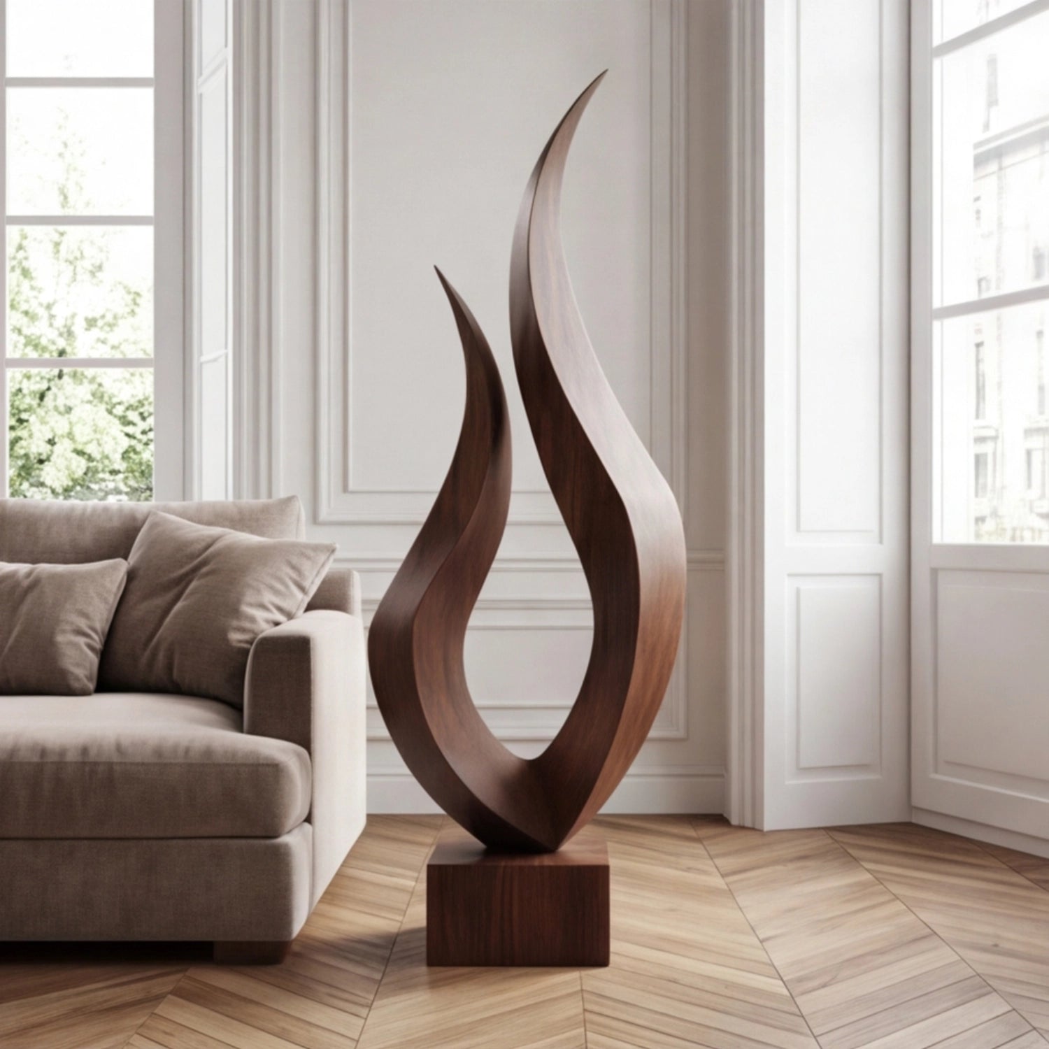 Large Wood Sculpture | Flame Arch