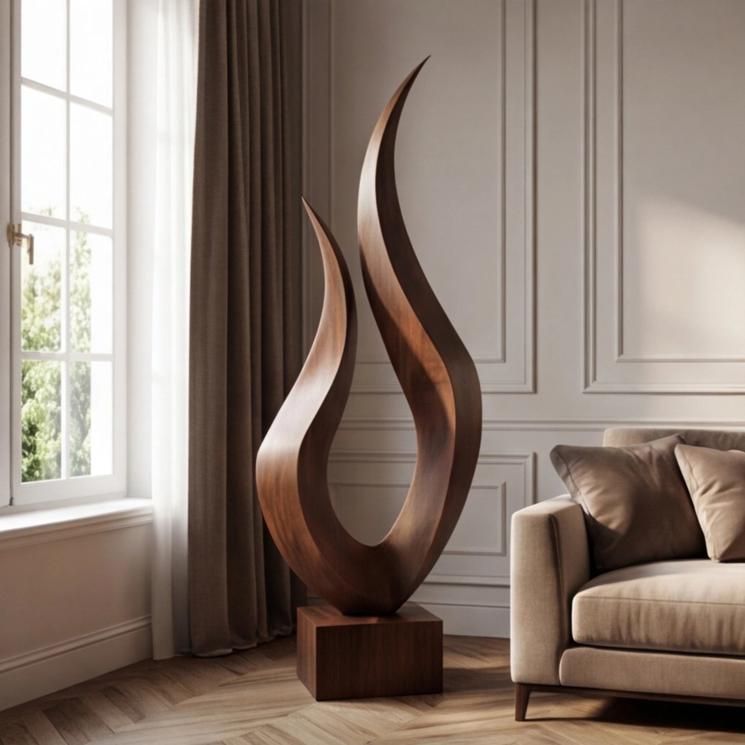 Large Wood Sculpture | Flame Arch