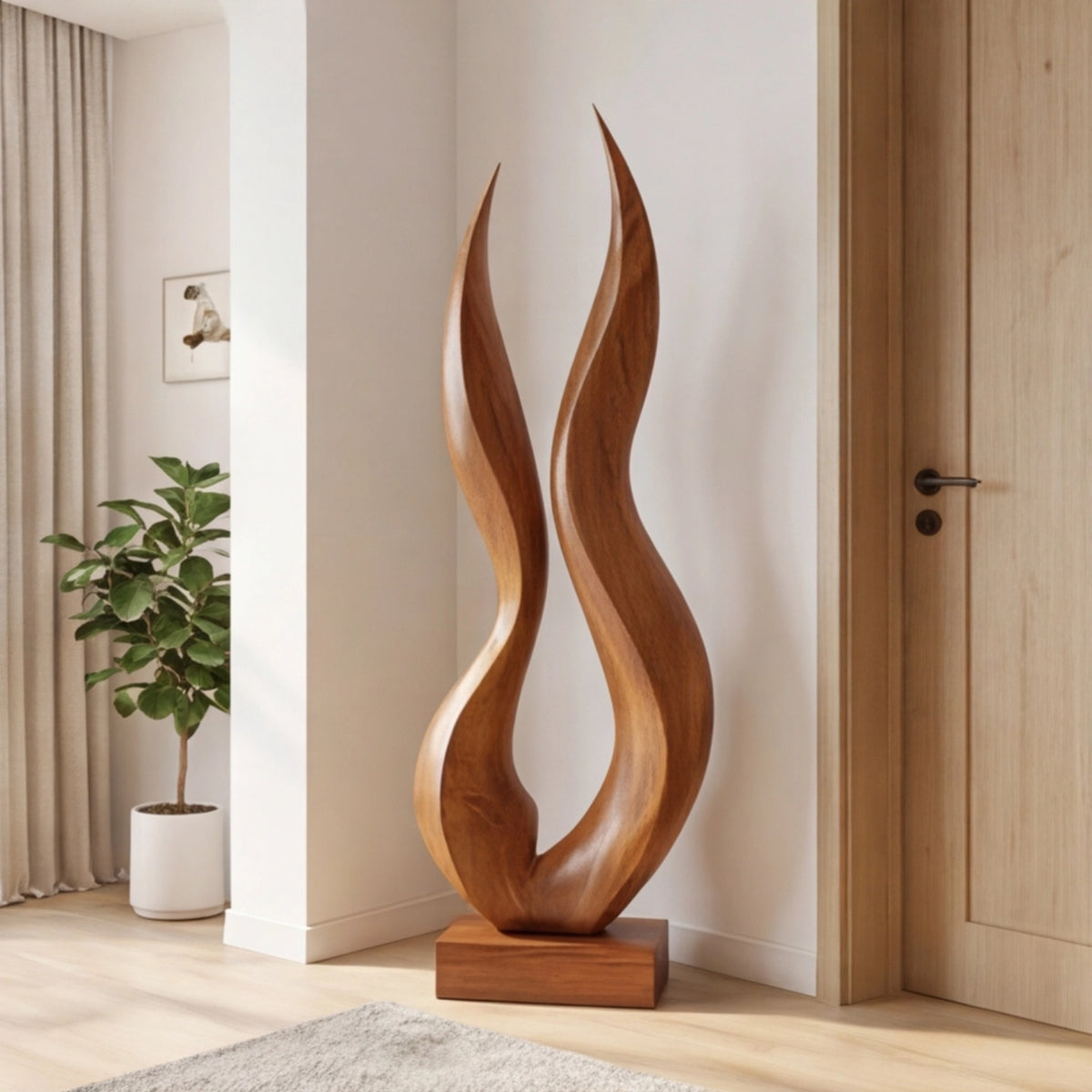 Large Wood Sculpture | Twin Flame Swell
