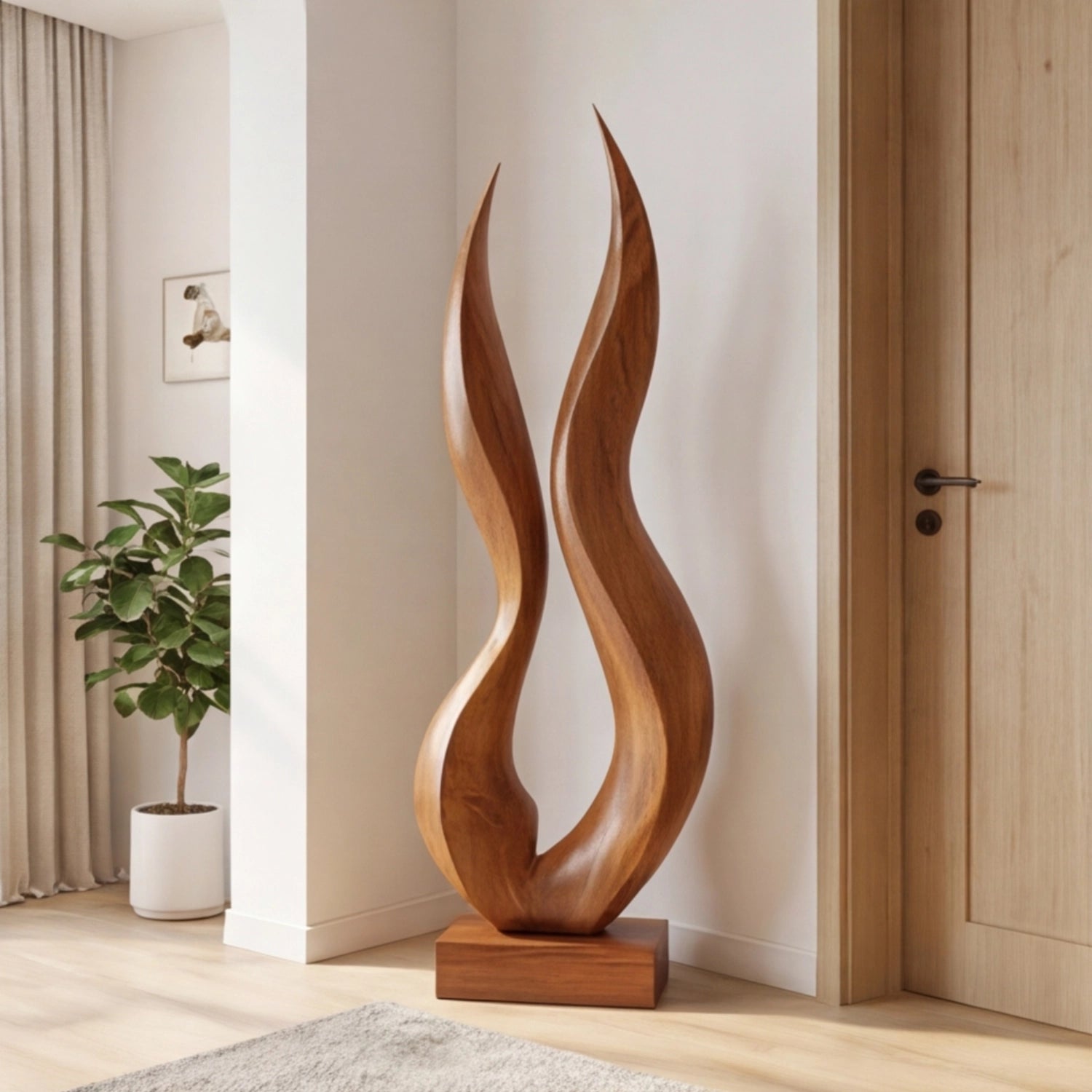 Large Wood Sculpture | Twin Flame Swell