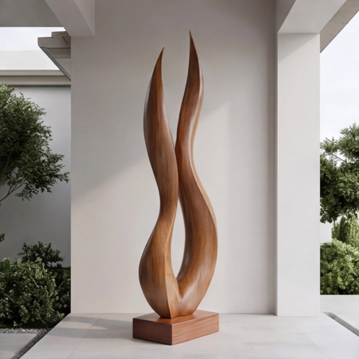 Large Wood Sculpture | Twin Flame Swell