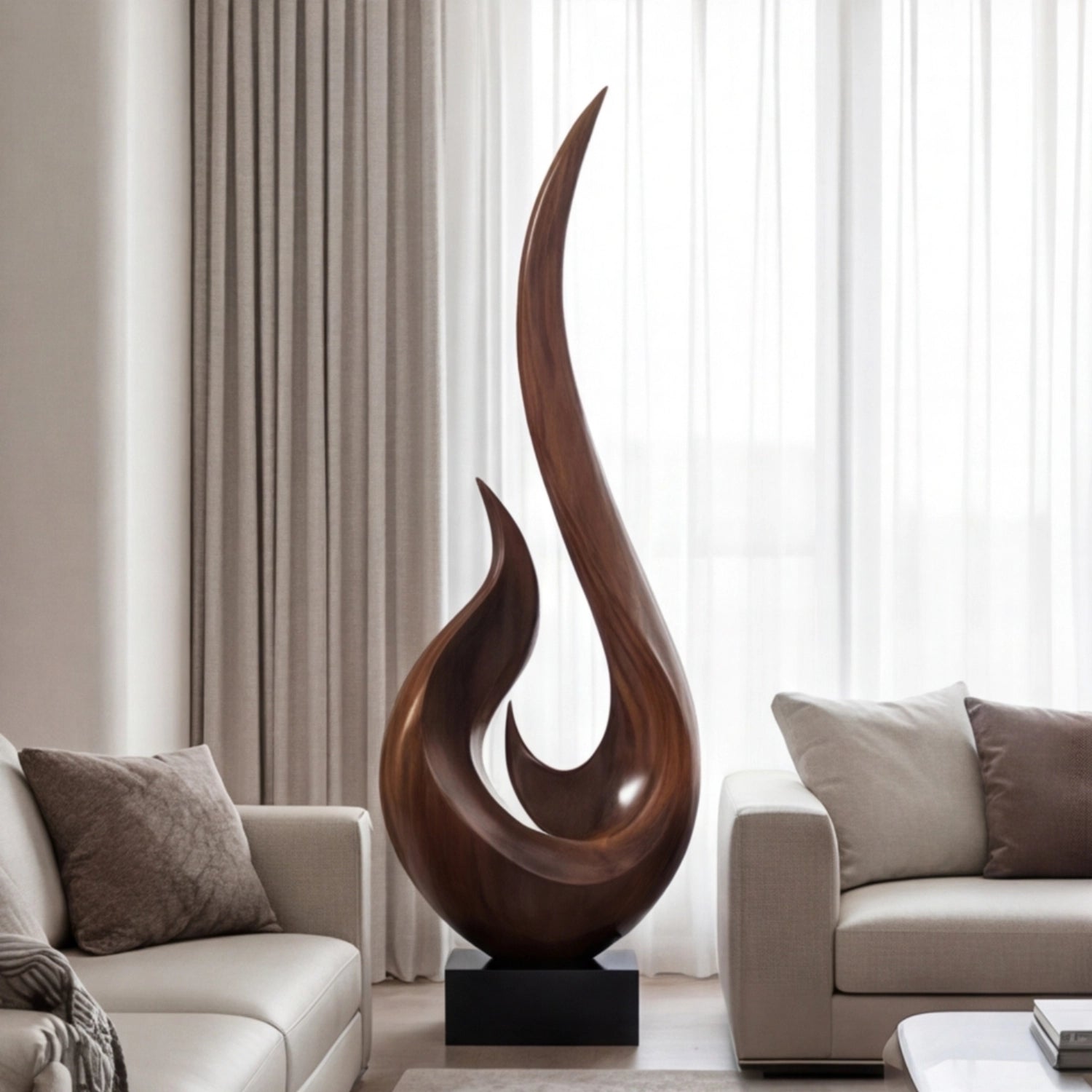 Large Wood Sculpture | Flame Nest Vessel
