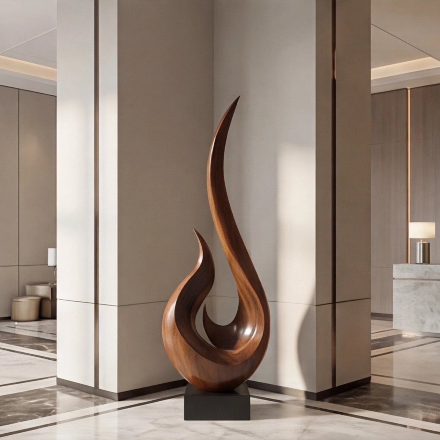 Large Wood Sculpture | Flame Nest Vessel