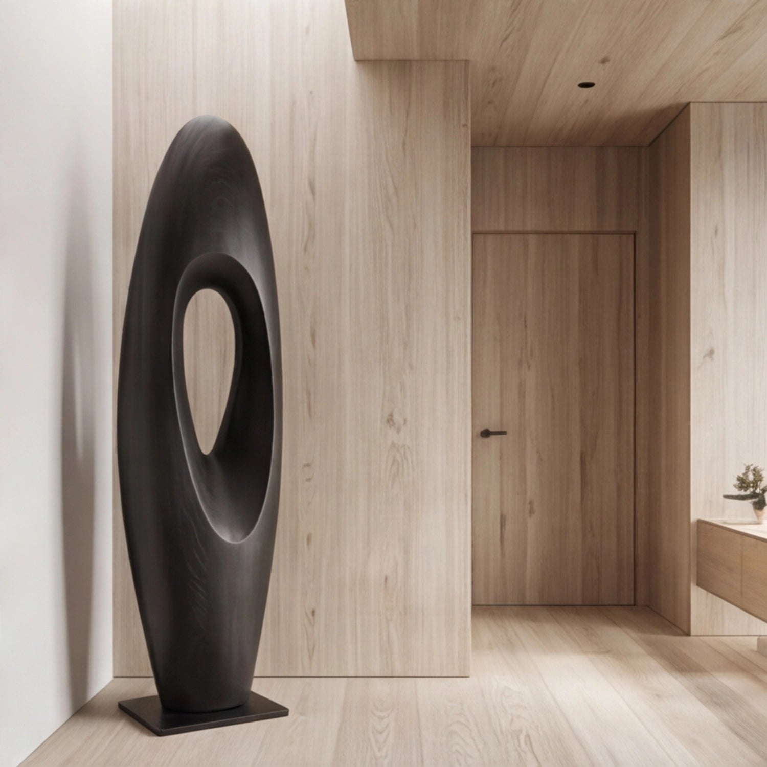 Large Wood Sculpture | Hollow Monolith