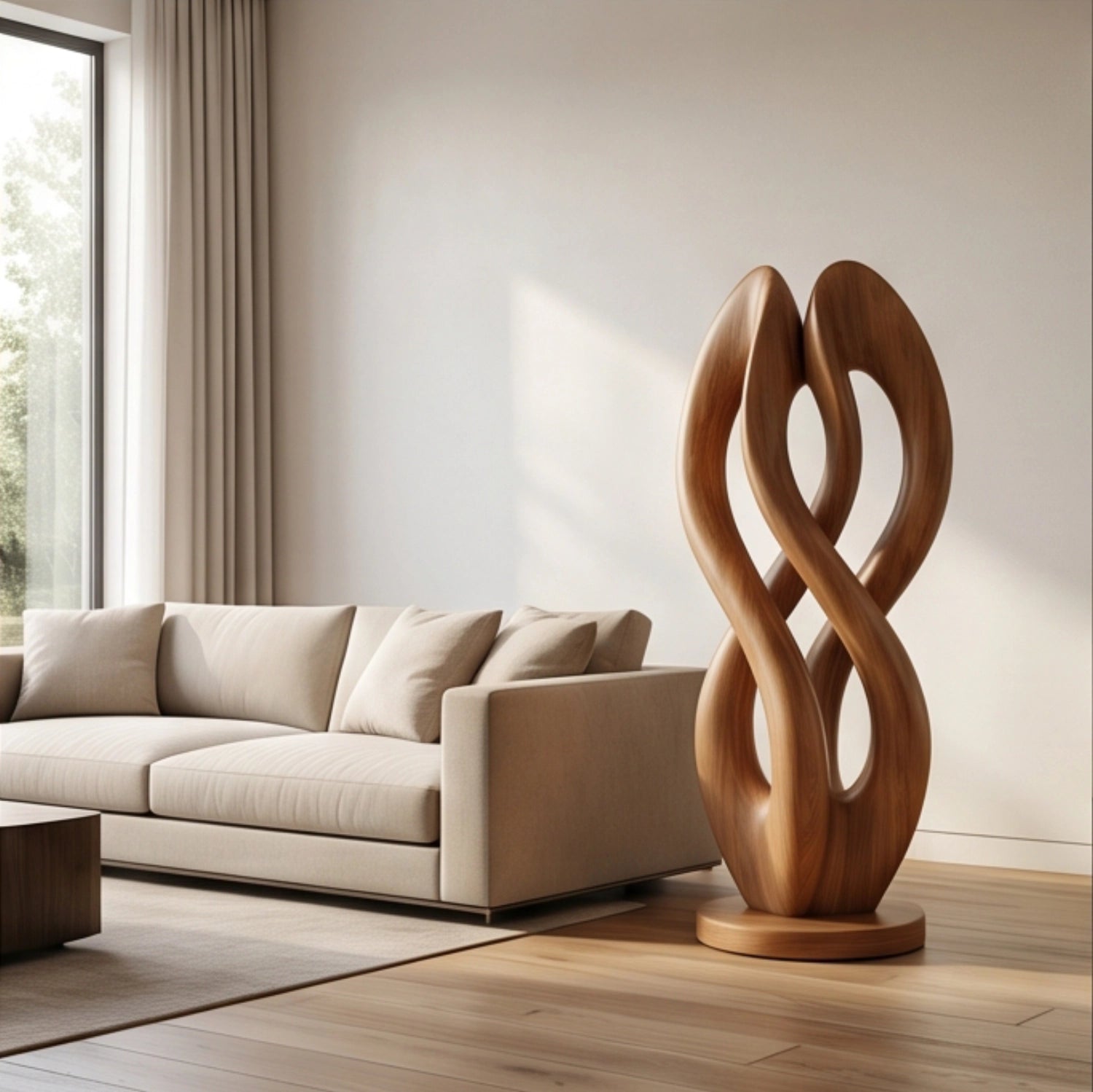 Large Wood Sculpture | Twin Lovers Knot