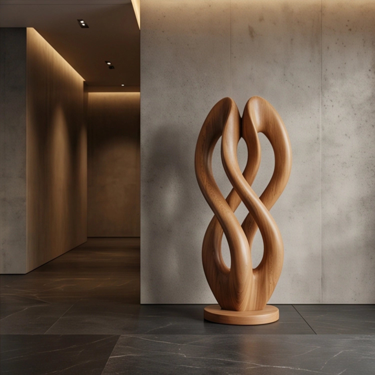 Large Wood Sculpture | Twin Lovers Knot