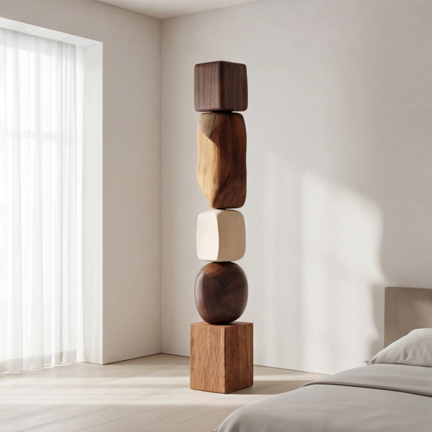 Large Wood Sculpture | Fivefold Cairn