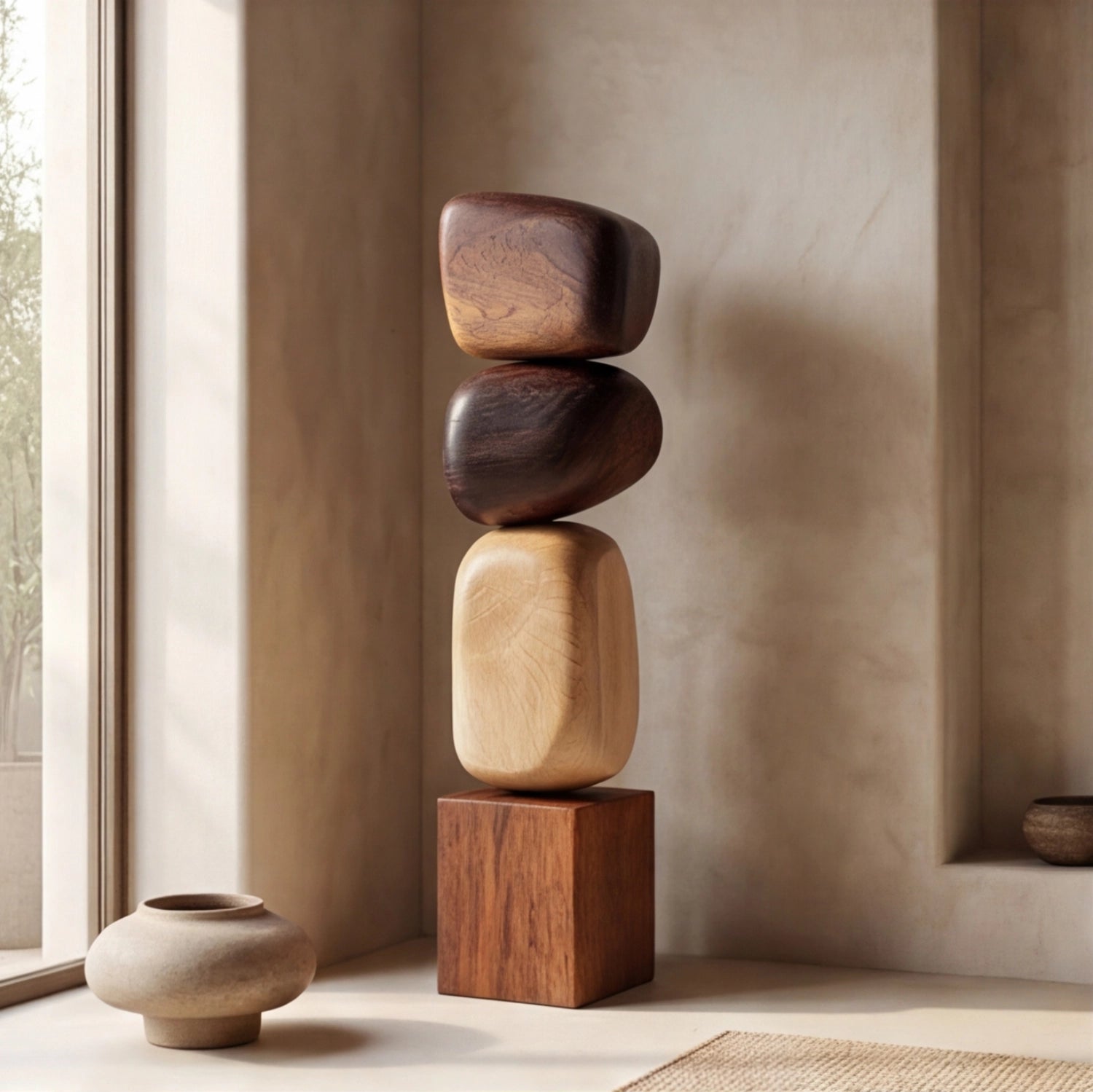 Large Wood Sculpture | Solstice Pillar