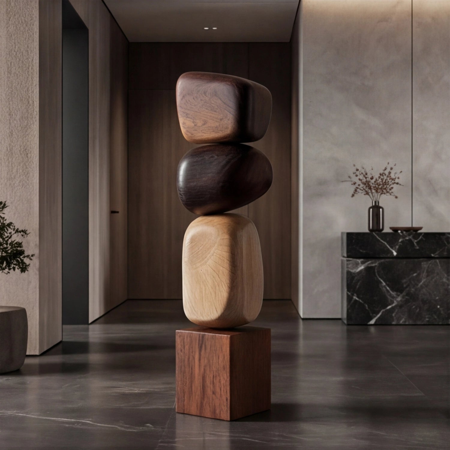 Large Wood Sculpture | Solstice Pillar