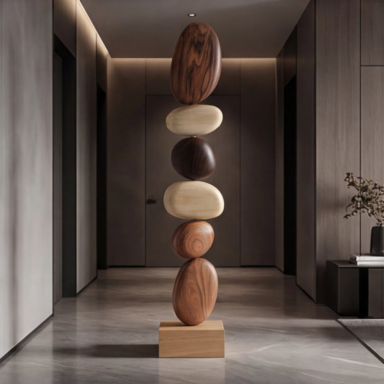 Large Wood Sculpture | Balanced Gradient Totem