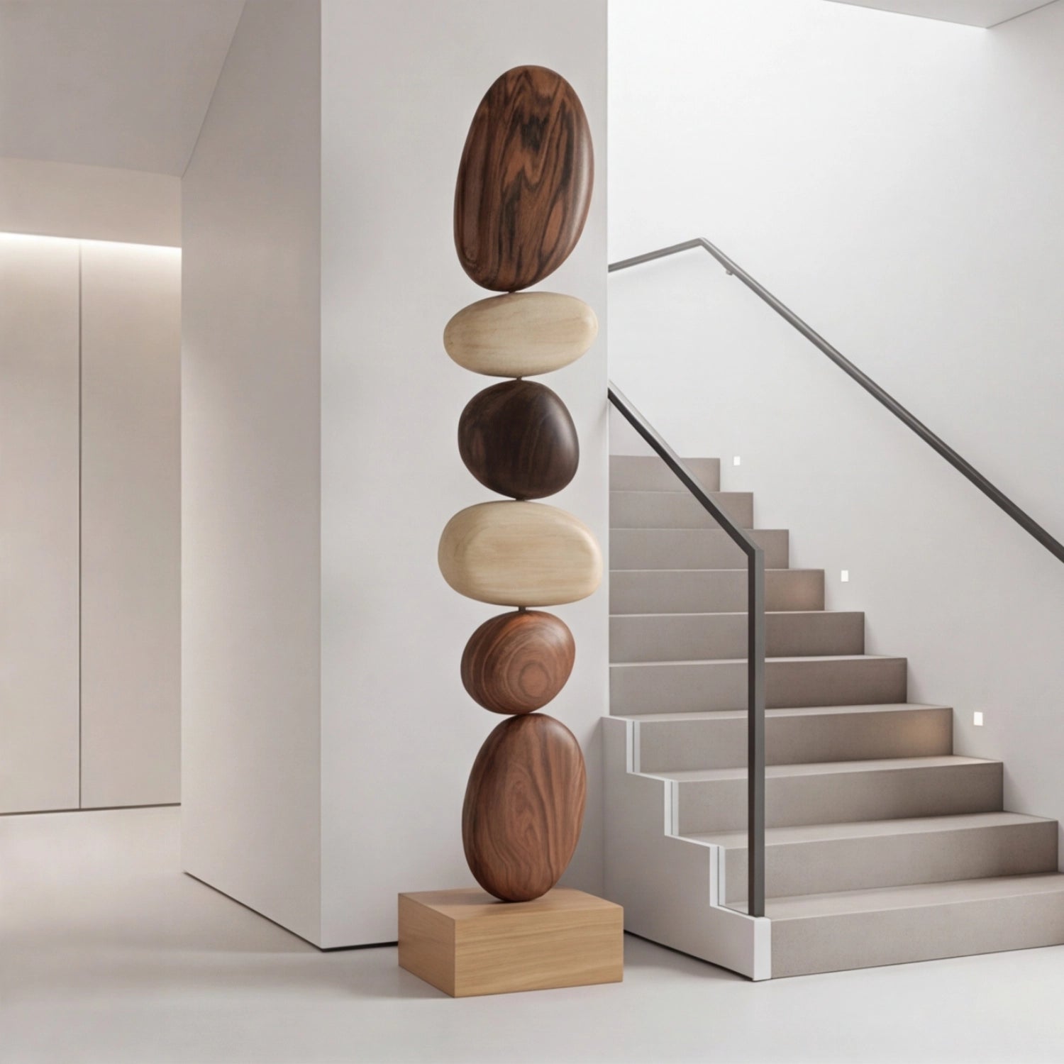 Large Wood Sculpture | Balanced Gradient Totem