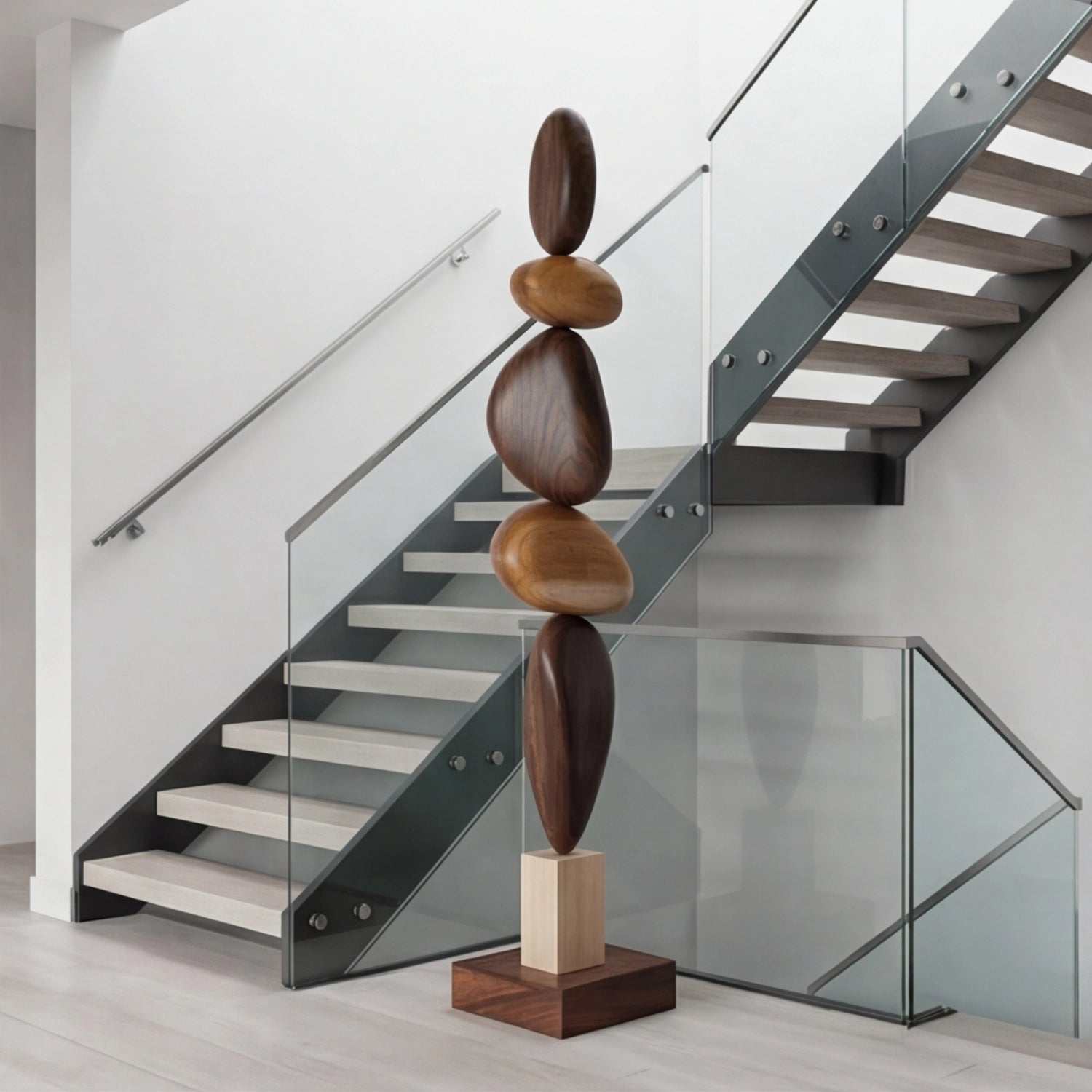 Large Wood Sculpture | Echoing Gradient Cairn