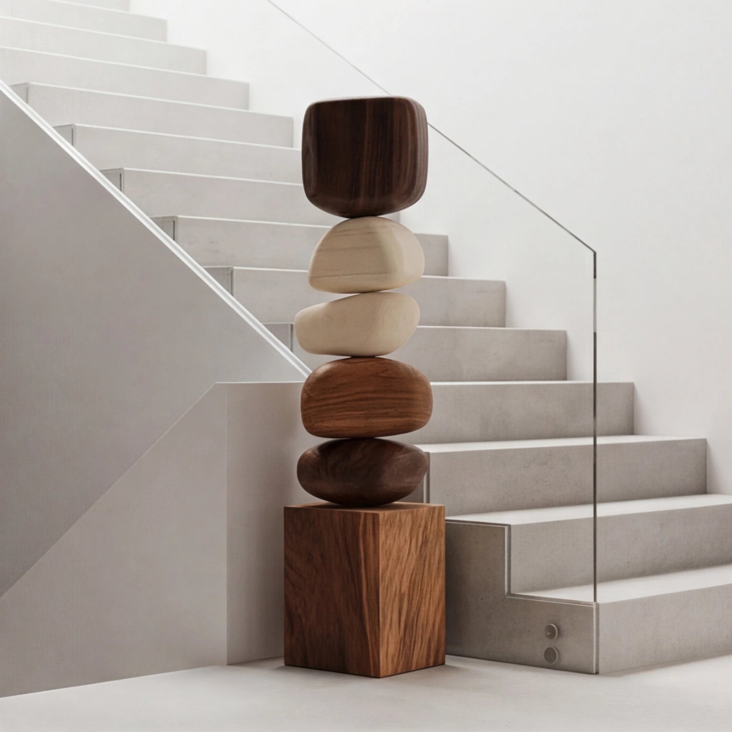Large Wood Sculpture | Whispering Gradient Cairn