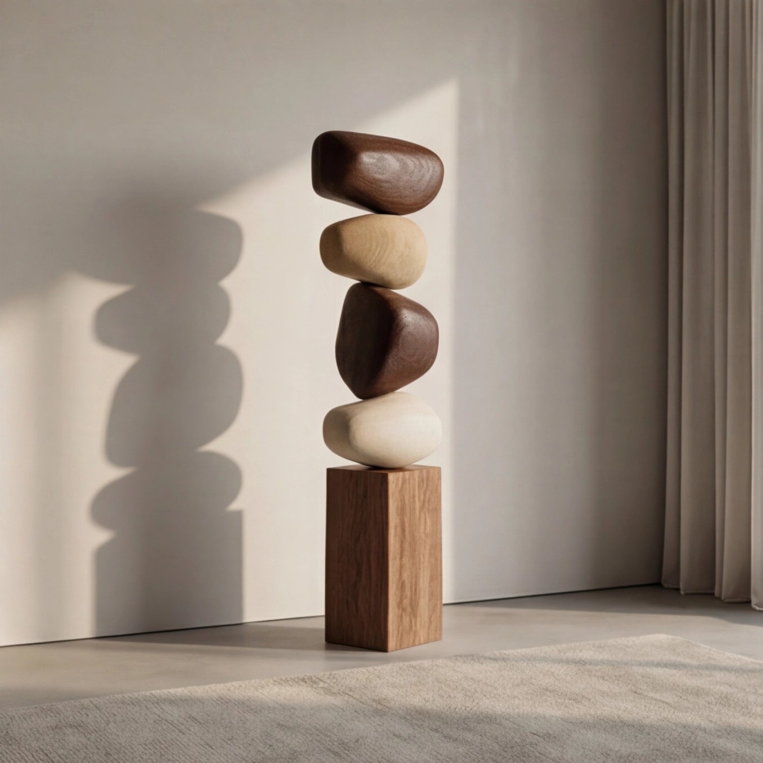 Large Wood Sculpture | Aurora Gradient Totem