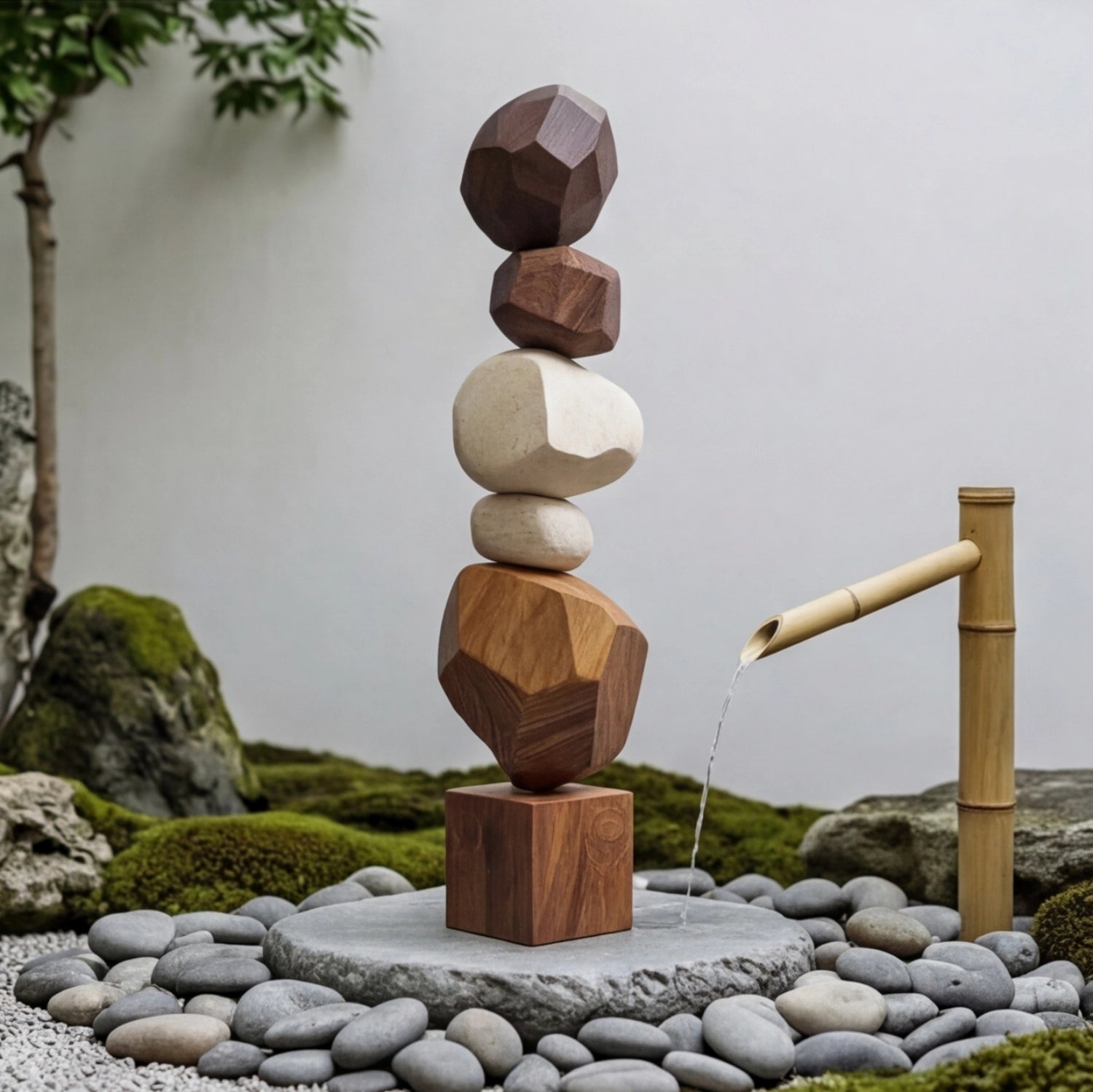 Large Wood Sculpture | Prism Light Balance