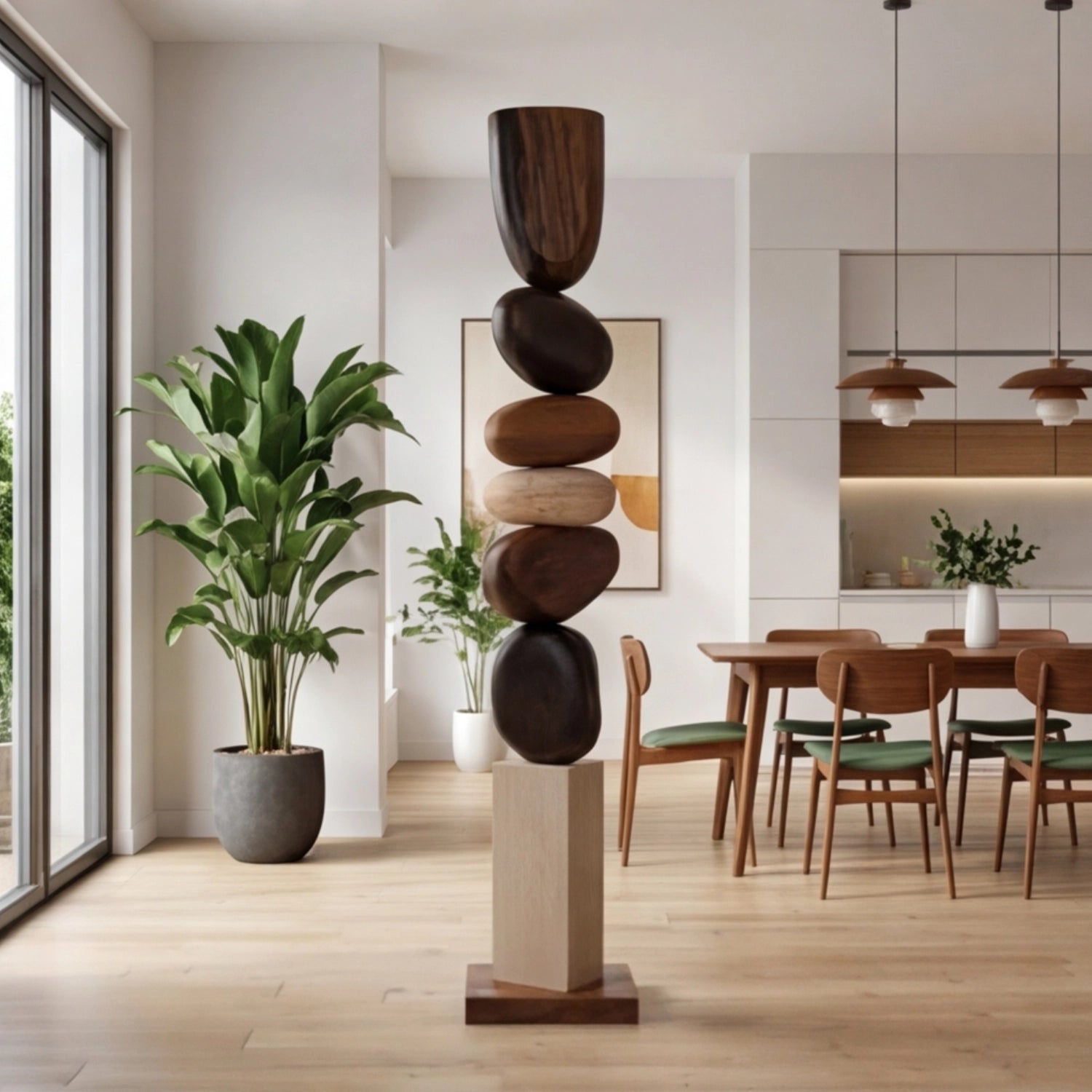 Large Wood Sculpture | Rhythm of the Pebbles