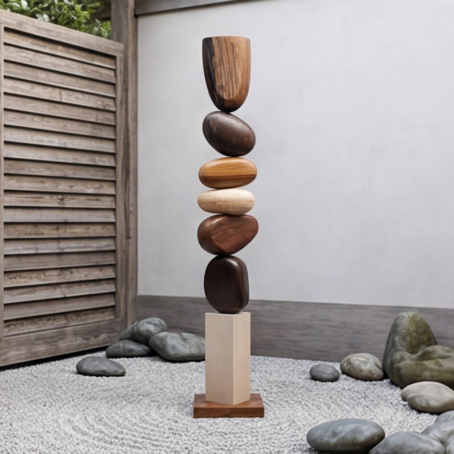 Large Wood Sculpture | Rhythm of the Pebbles
