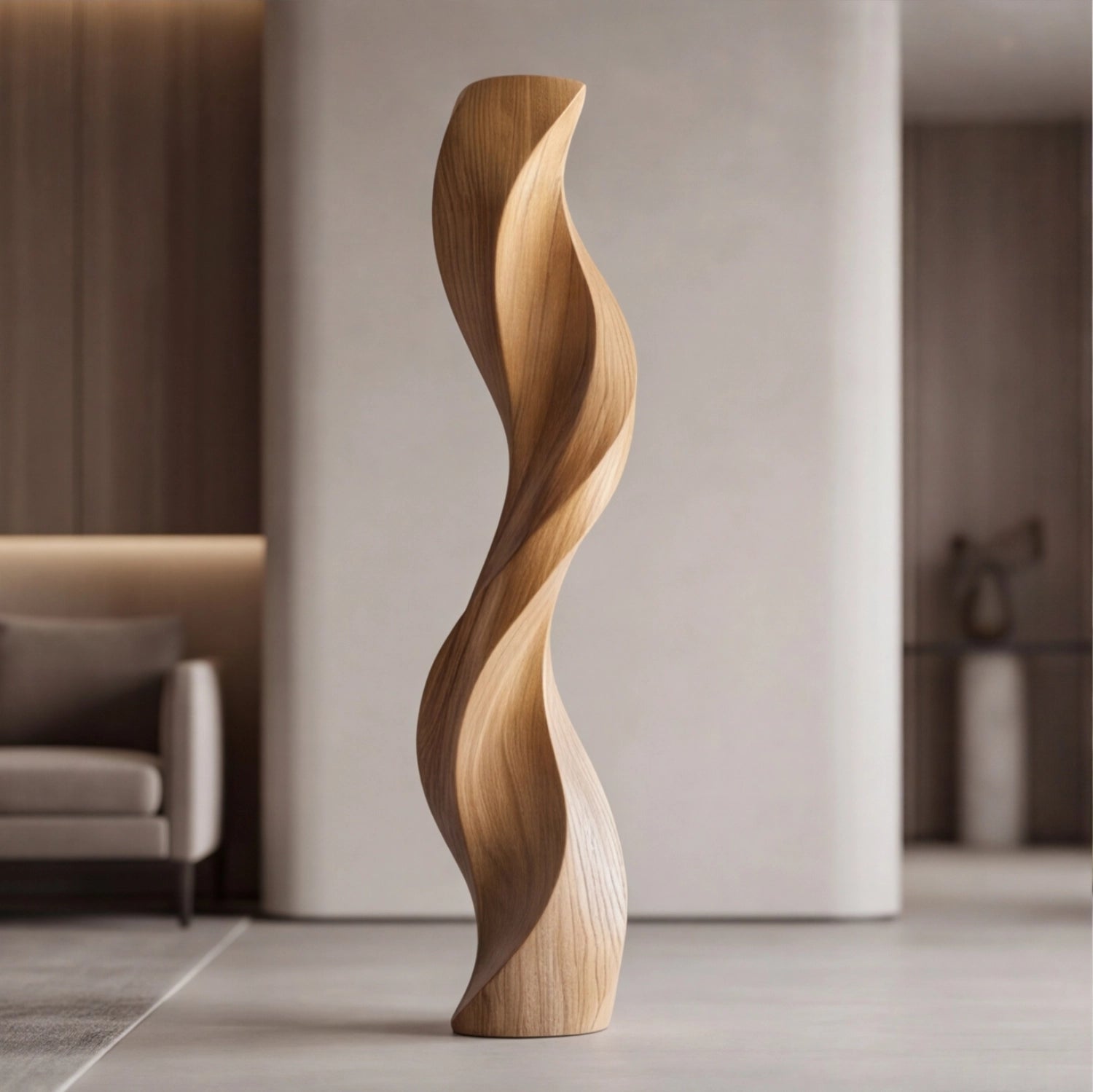 Large Wood Sculpture | Whispering Wave Column