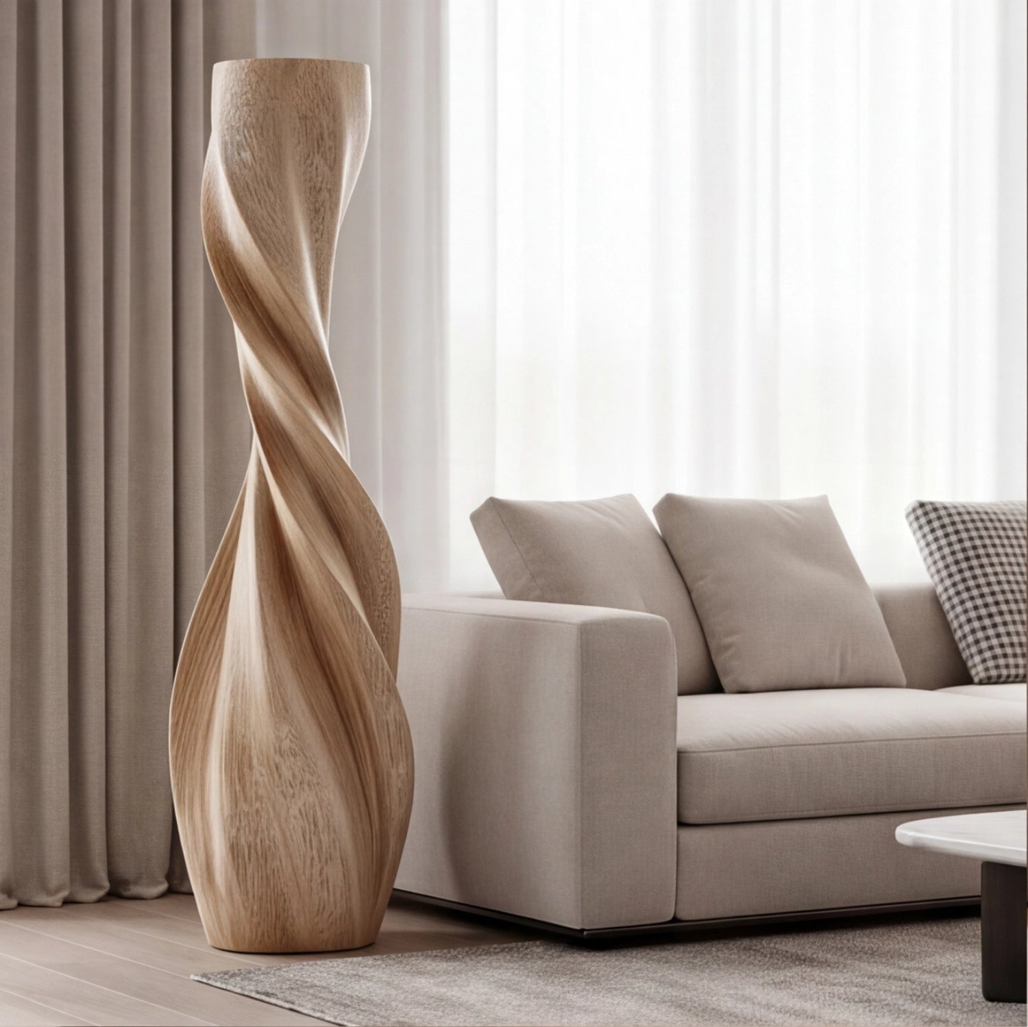 Large Wood Sculpture | Grain & Twist Totem