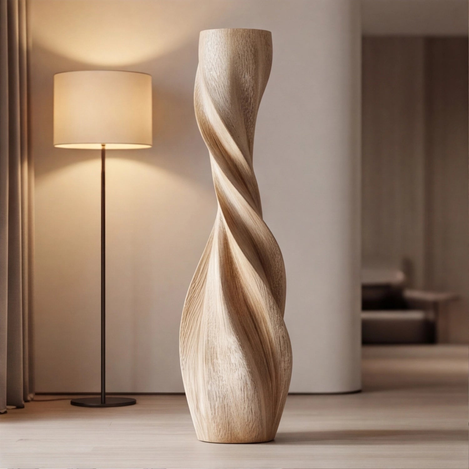 Large Wood Sculpture | Grain & Twist Totem